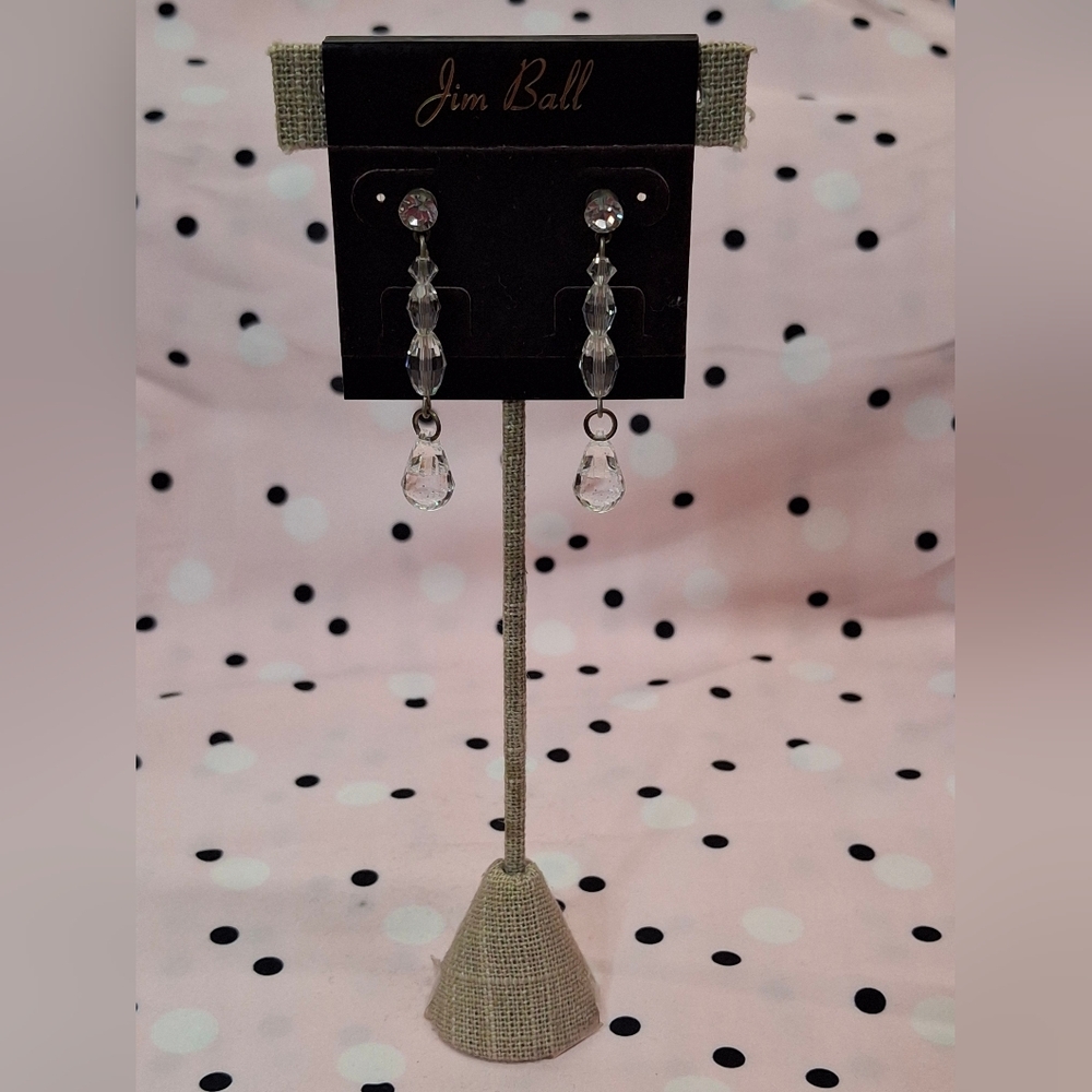 Silver Crystal Drop Earrings